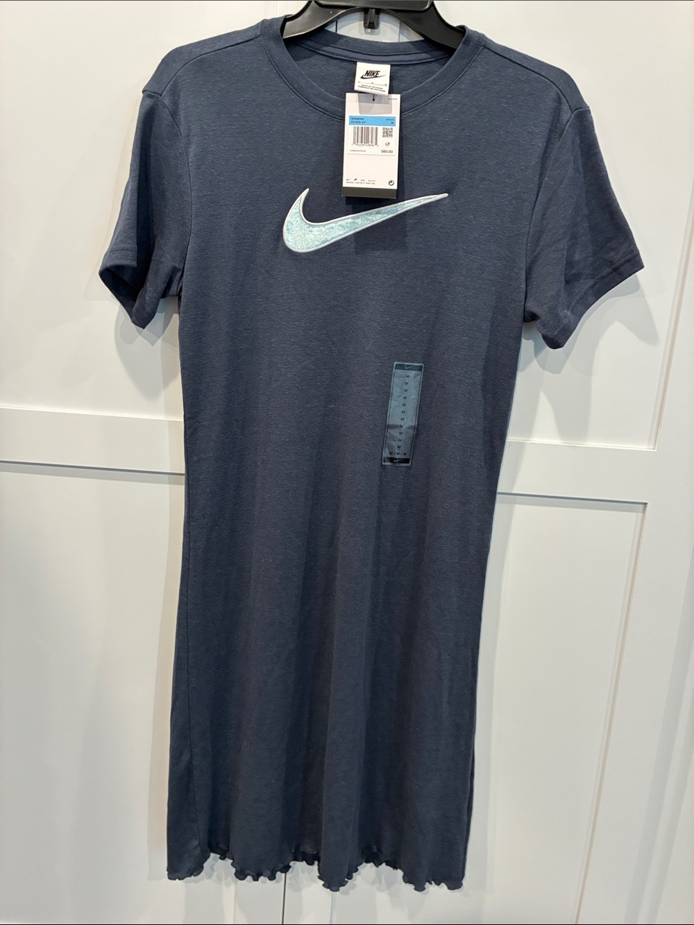 Nike Navy Short-Sleeve Tee with Light Blue Swoosh